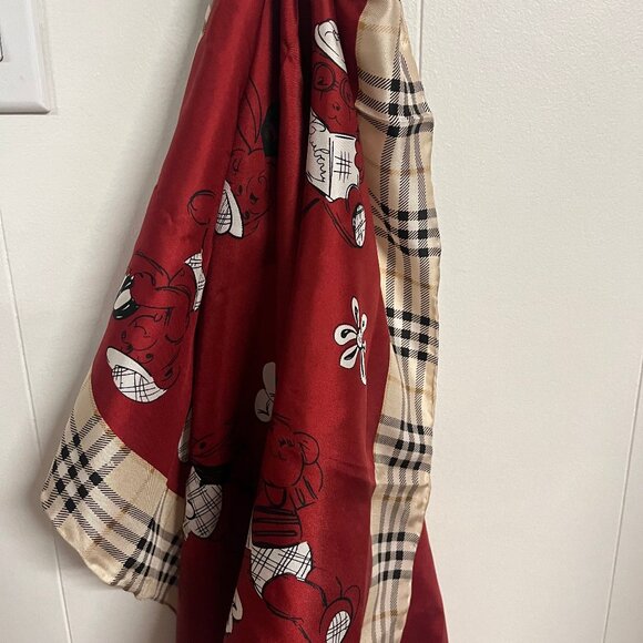Burberry Bears and Check Silk Scarf - Picture 6 of 6